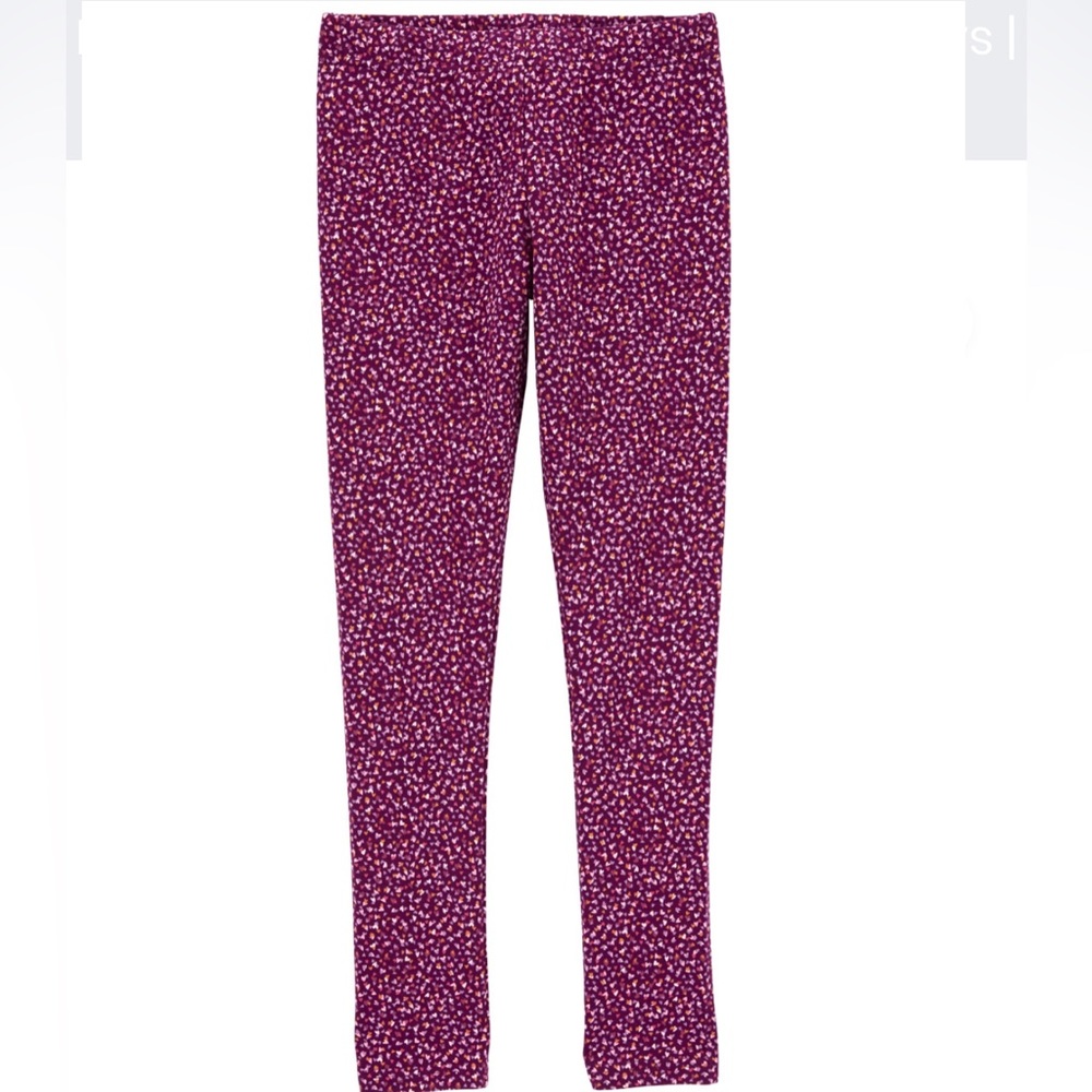 4T Osh Kosh B’Gosh Purple Legging with tiny heart print